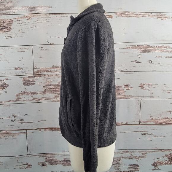 Barefoot Dreams Cozychic Lite Full Zip Sweater Grey Size Medium - Picture 2 of 6